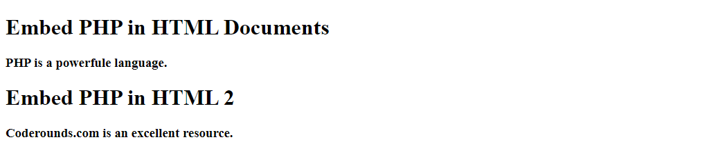 embedding PHP inside HTML